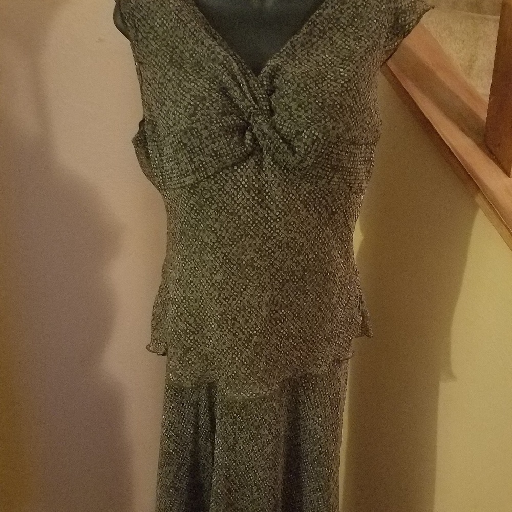 🎉 HP🎉 Vintage Sangria Olive Green Skirt Set